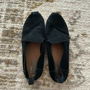 Toms black suede loafer/espadrilles